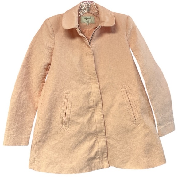 Zara Pink Trench Coat A-line Silhouette - Picture 2 of 9